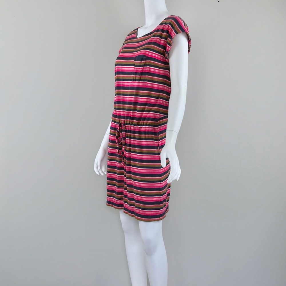{Fossil} Multi Striped Drawstring Mini Shirt Dress - Picture 3 of 6